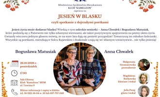 Klub "Kameleon" zaprasza na spotkanie poetyckie.