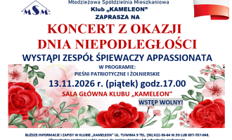 Klub "Kameleon" zaprasza na koncert z okazji Dnia Niepodległości.