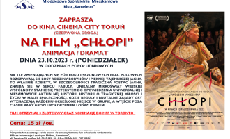Klub "Kameleon" zaprasza na film "Chłopi" do kina Cinema City.