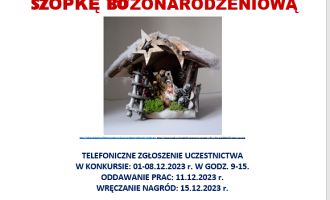 Klub "Kameleon" zaprasza do udziału w konkursie na "Szopkę Bożonarodzeniową".